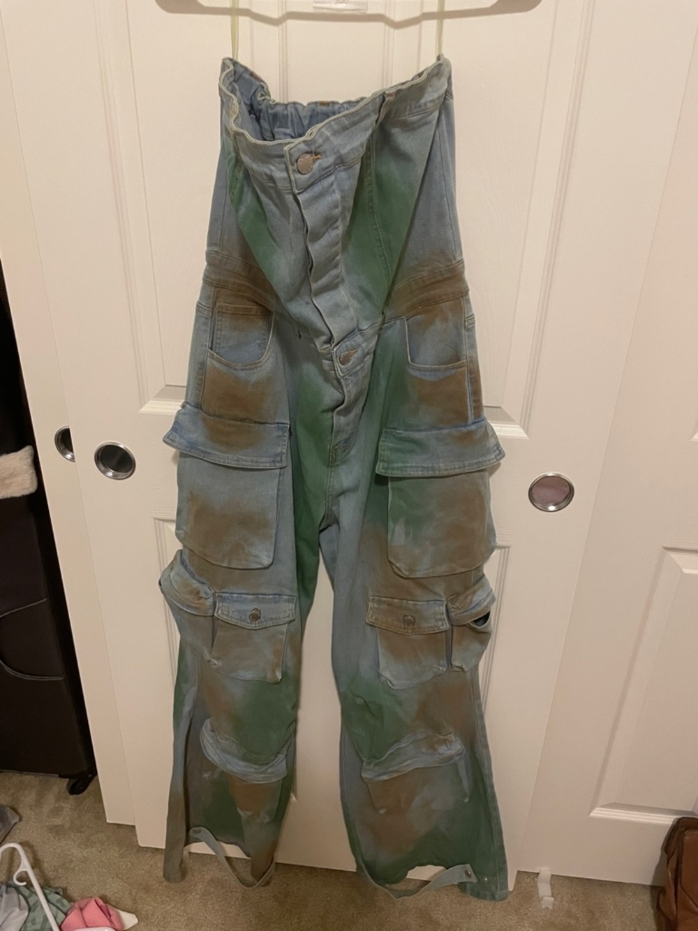 Denim Bandeau Long Jumpsuit Kpop Stage Style